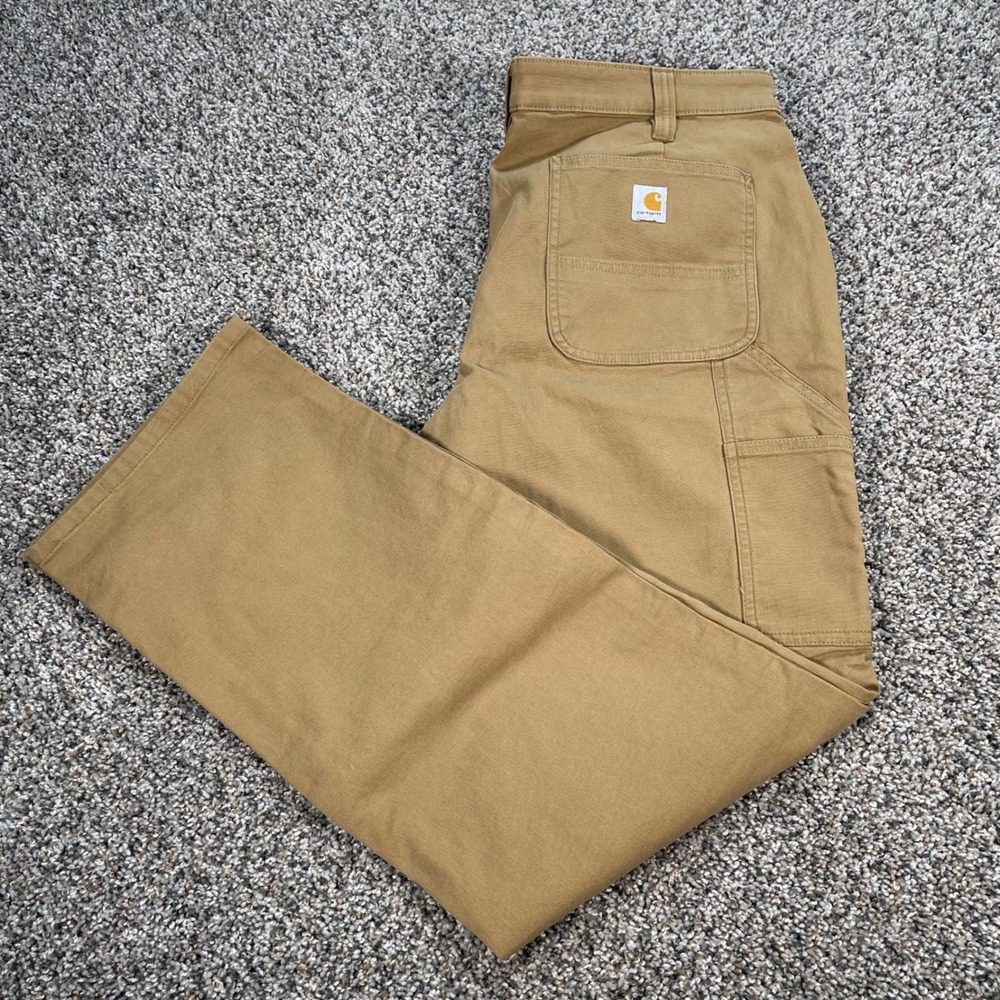 Carhartt Men's 36x34 Original Fit Carpenter Pants Tan Duck Canvas Tall